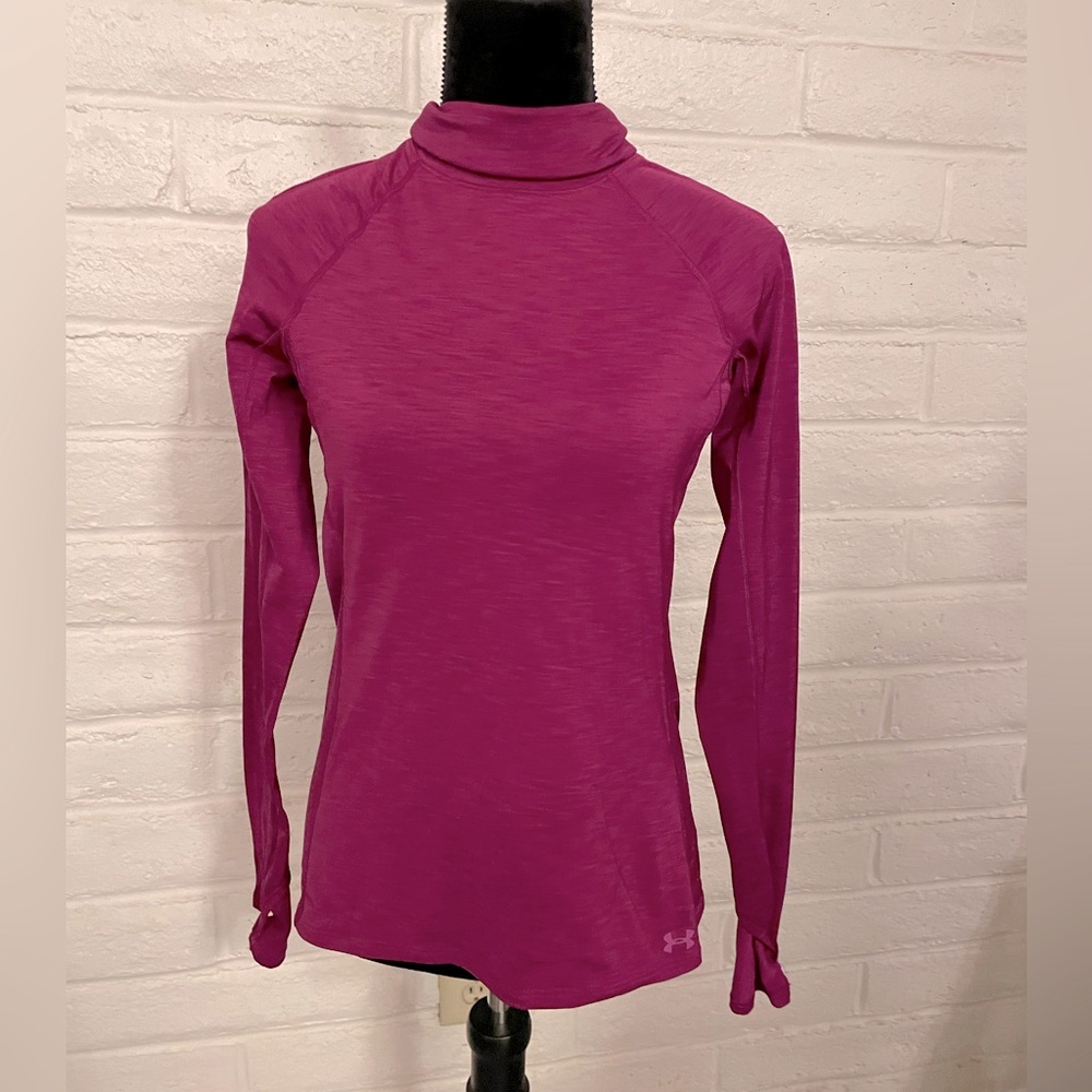 Magenta Under Armour Long Sleeved Turtleneck Top, Sz M